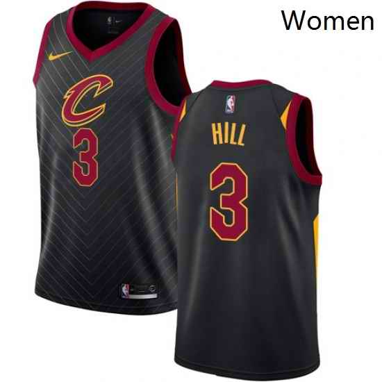 Womens Nike Cleveland Cavaliers 3 George Hill Swingman Black NBA Jersey Statement Edition